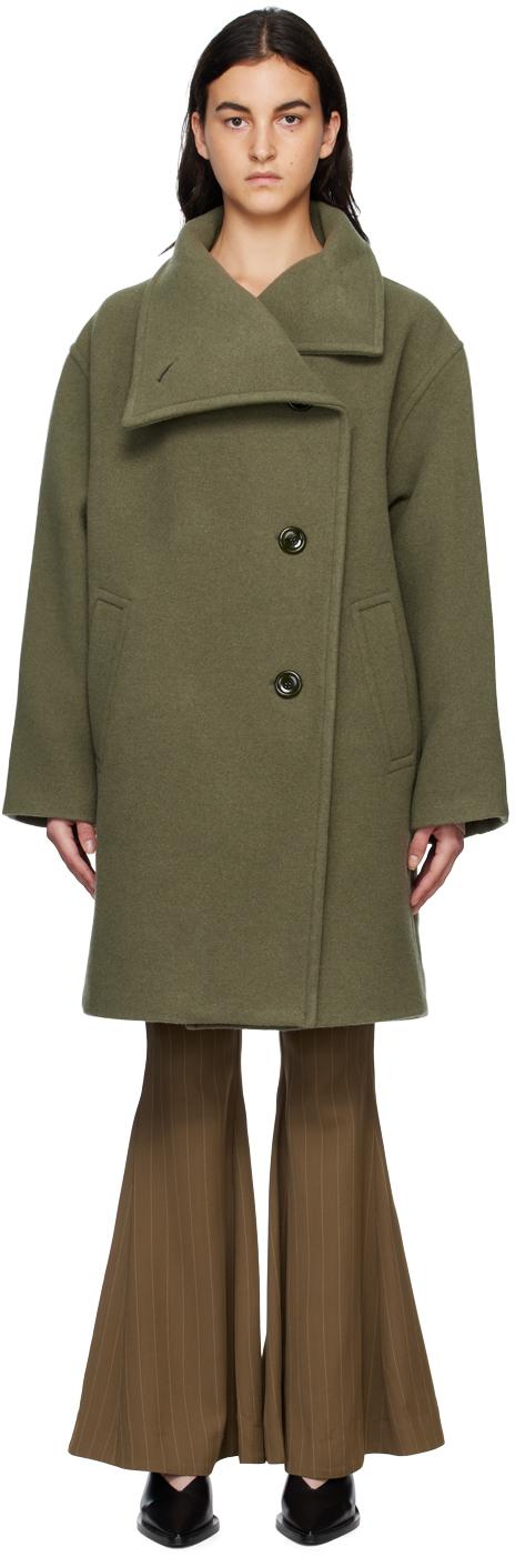 Acne Studios レディース ブラック ーン ファネルネック コート Acne Studios レディース ブラック ーン ファネルネック コート