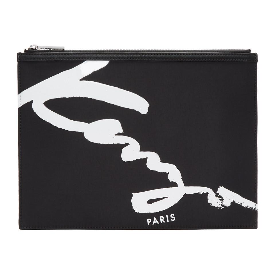 Pochette en nylon noire Logo Signature KENZO en coloris Noir | Lyst