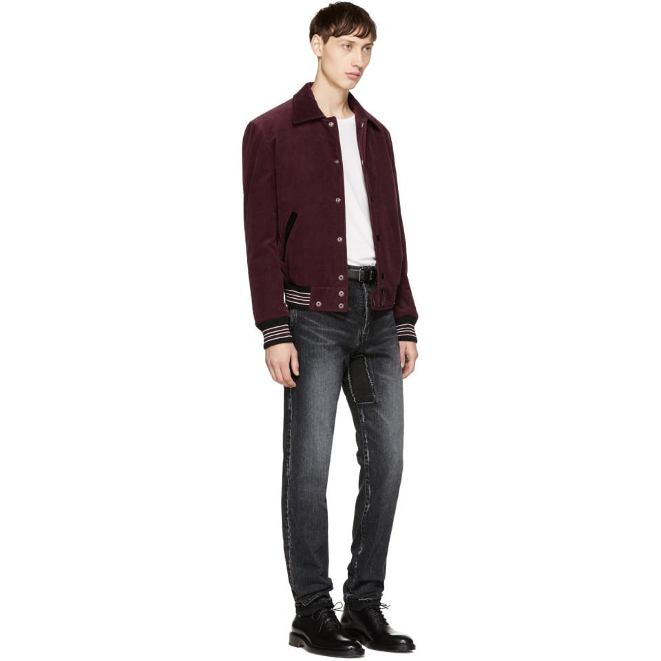 Burgundy cord shop jacket mens