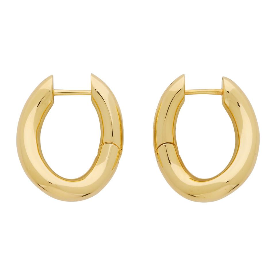 Balenciaga Gold Loop Earrings in Metallic - Lyst