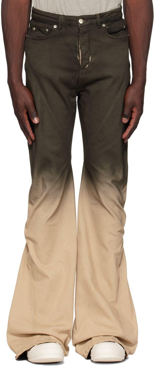 Rick Owens Black & Off-white Bias Bootcut Jeans for Men | Lyst