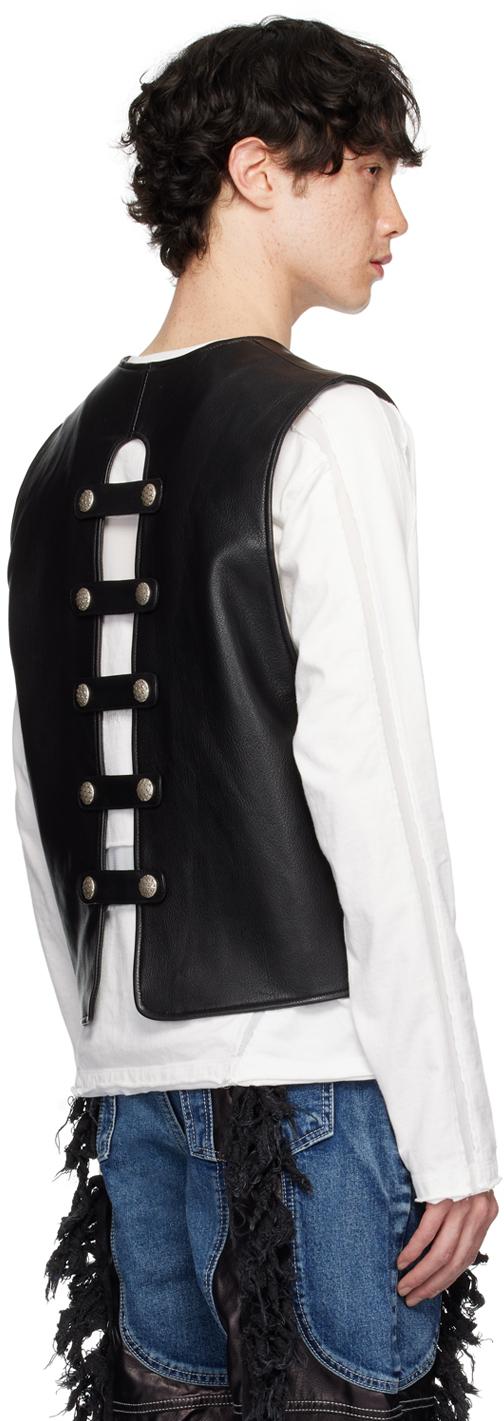 THUG CLUB Hardware Leather Vest in Black for Men | Lyst