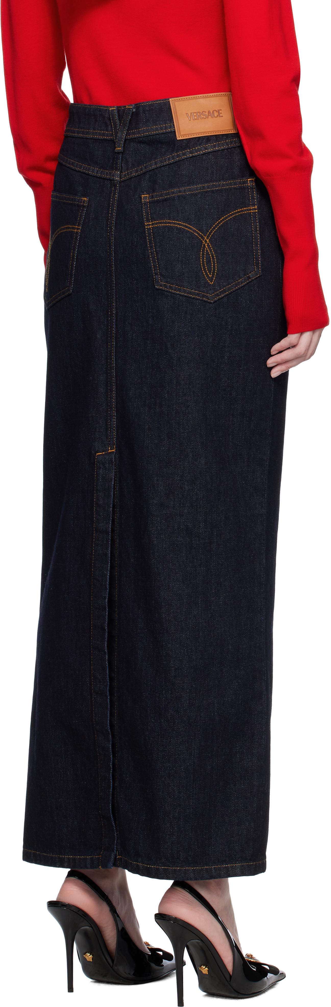 【送料&関税込】Versace Medusa 95 High-waist Denim Skirt Versace Medusa '95 Denim Skirt | Blue | FARFETCH HK