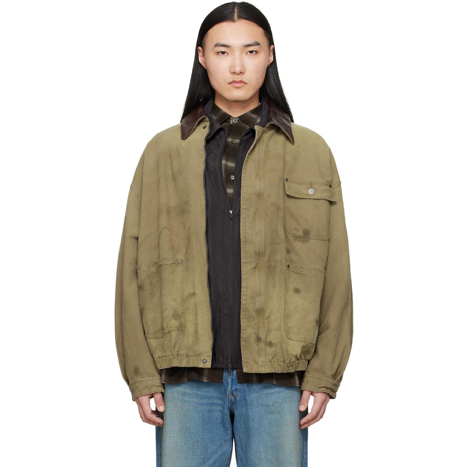 Ssstein Khaki Sulfur Dyed Oxford Vintage Jacket for Men | Lyst UK