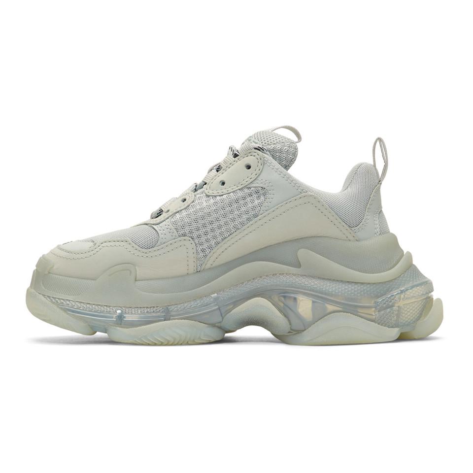 Baskets a semelles transparentes grises Triple S Balenciaga en coloris Gris  | Lyst