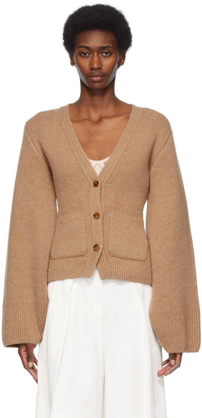 Khaite Tan Cashmere 'the Scarlet' Cardigan | Lyst