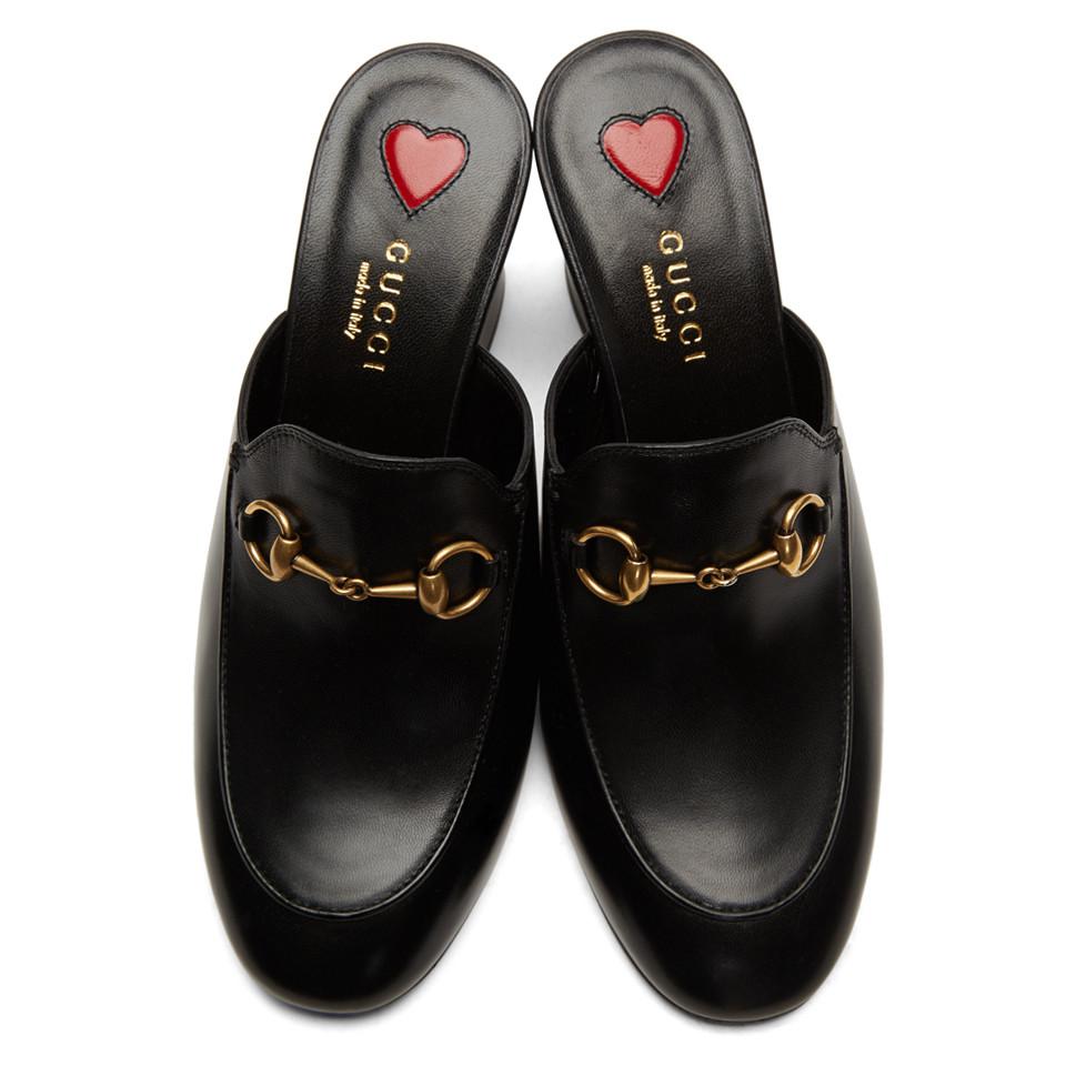 gucci black leather slip on