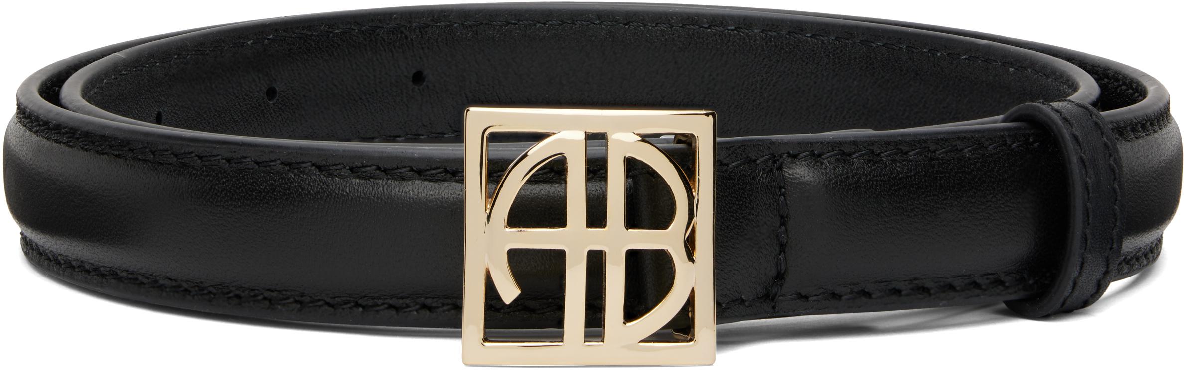 【関税込み】ANINE BING ブラック Mila ベルト ANINE BING Mila Belt - Embossed Black
