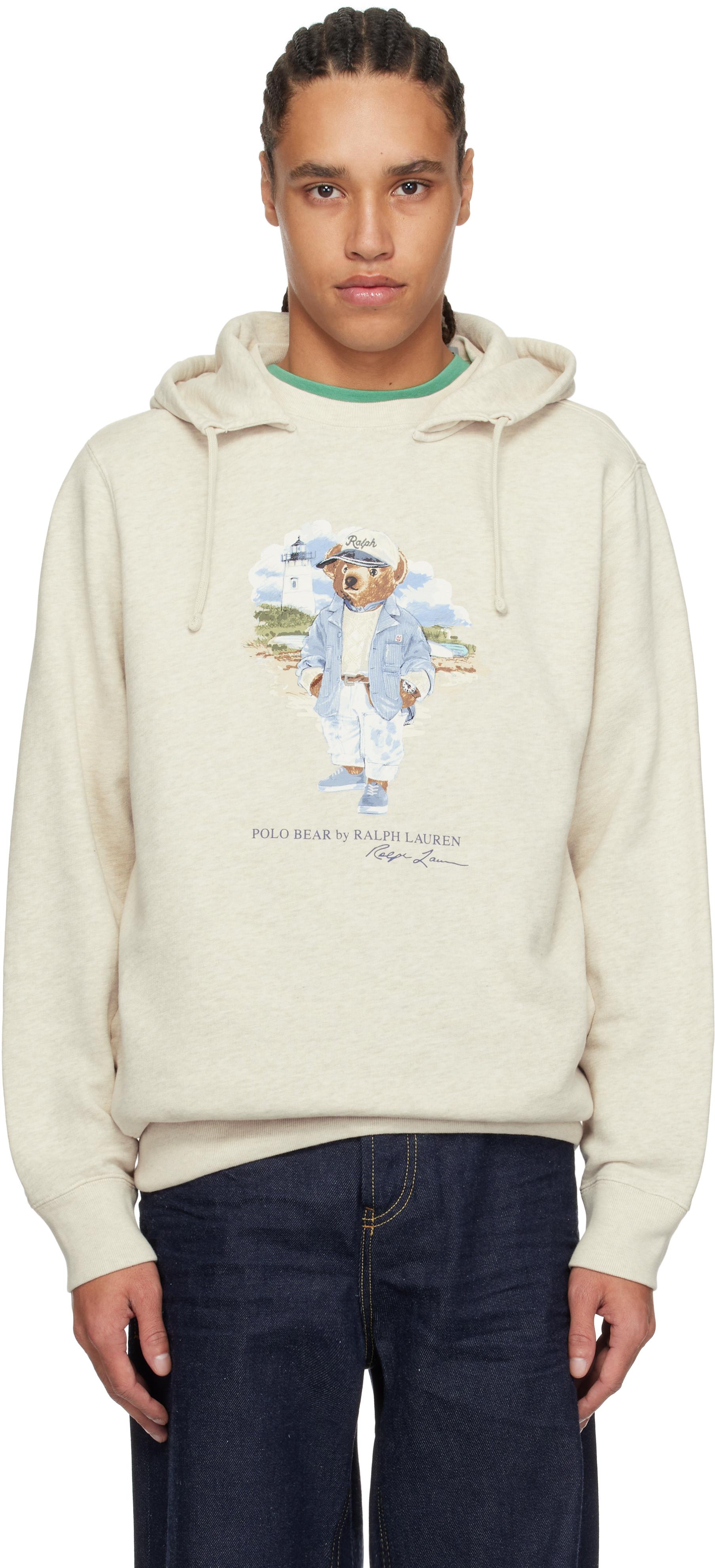 Polo Ralph Lauren Polo Bear Slub Fleece Hoodie in Black for