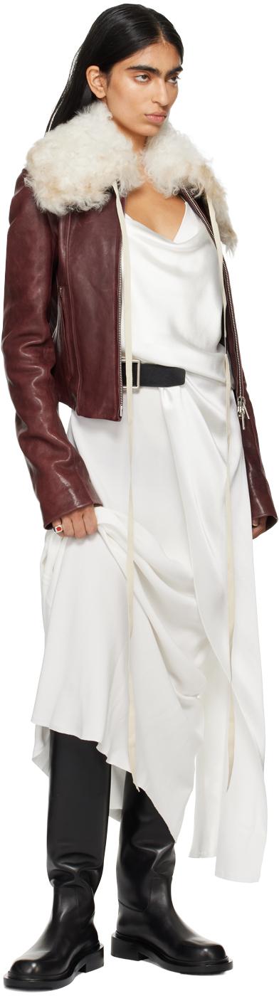 Ann Demeulemeester Burgundy Esther Biker Leather Jacket in Black Lyst