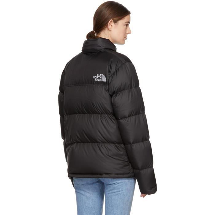 The North Face Satin Black Down Novelty Nuptse Jacket | Lyst