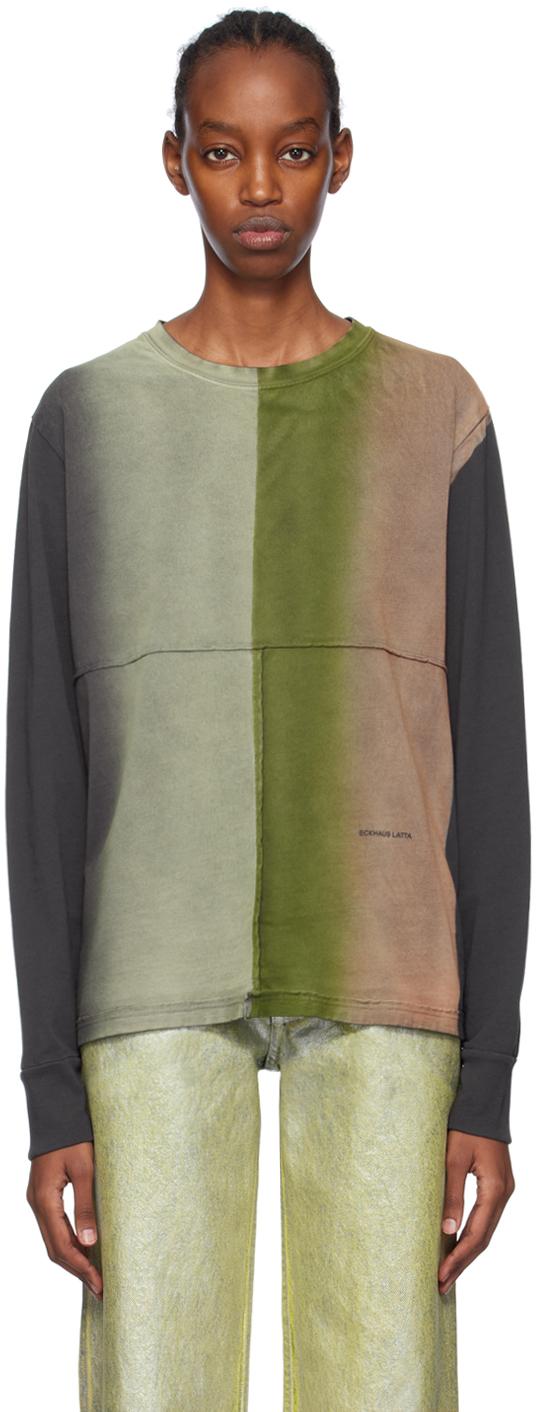 【関税込み】Eckhaus Latta タン Lapped 長袖Tシャツ Lapped Long Sleeve Tee by Eckhaus Latta- La Garçonne