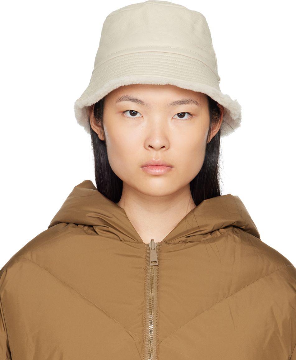 Yves Salomon Off-white Curly Reversible Bucket Hat in Brown | Lyst