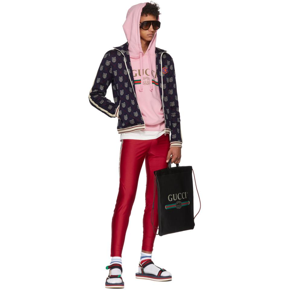 gucci logo sweatshirt with dragon pink