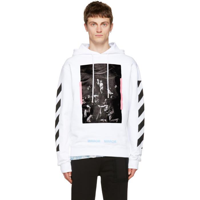 Off-White c/o Virgil Abloh White Diagonal Caravaggio Hoodie for Men | Lyst