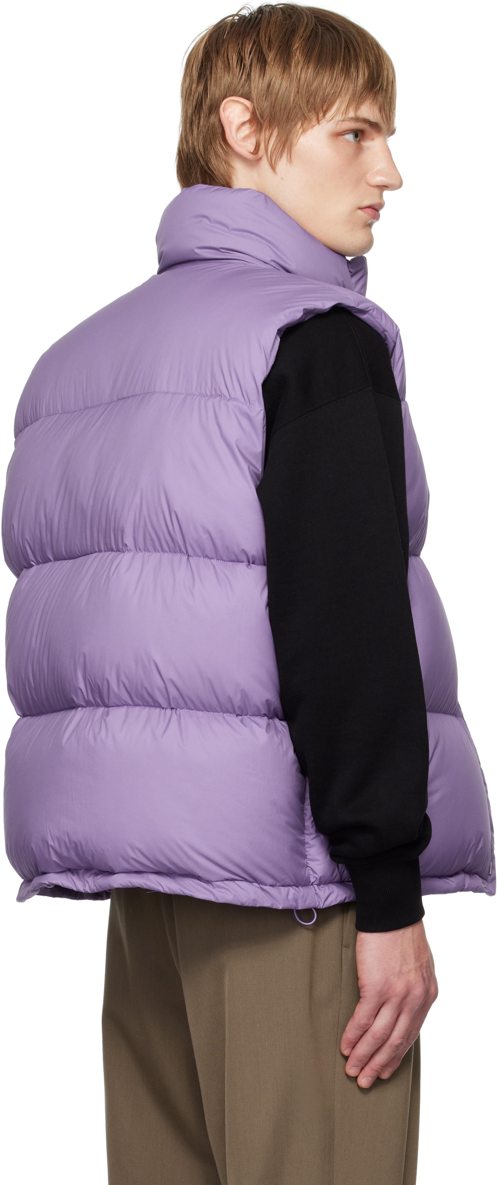 AURALEE Super Light Nylon Ripstop Down Vest in Purple for