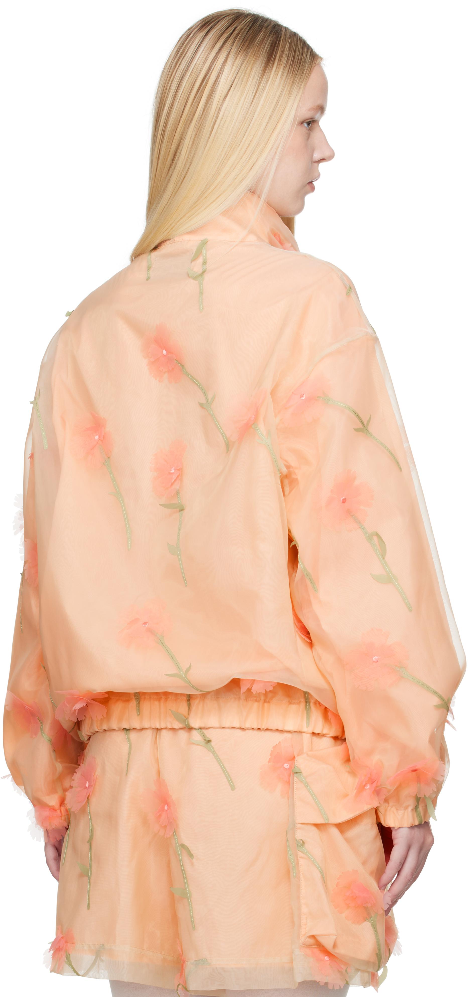 【SIMONE ROCHA】Carnation Cagoule オーガンザ ジャケット Simone Rocha Carnation Organza Cagoule Jacket in Orange | Lyst