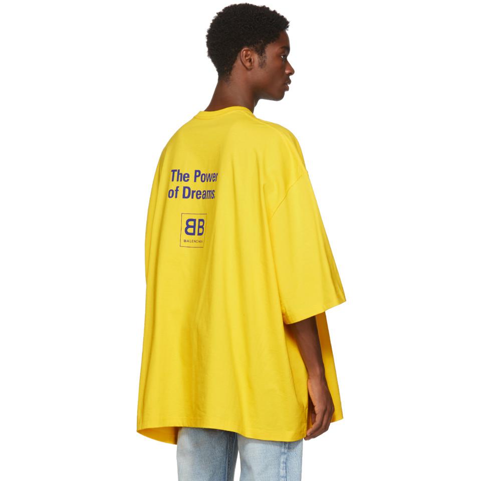 Balenciaga Cotton Yellow Power Of Dreams Big Fit T-shirt for Men - Lyst