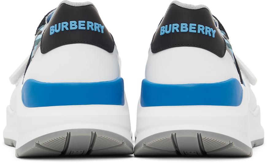 Burberry Blue Check Ramsey Low Sneakers for Men