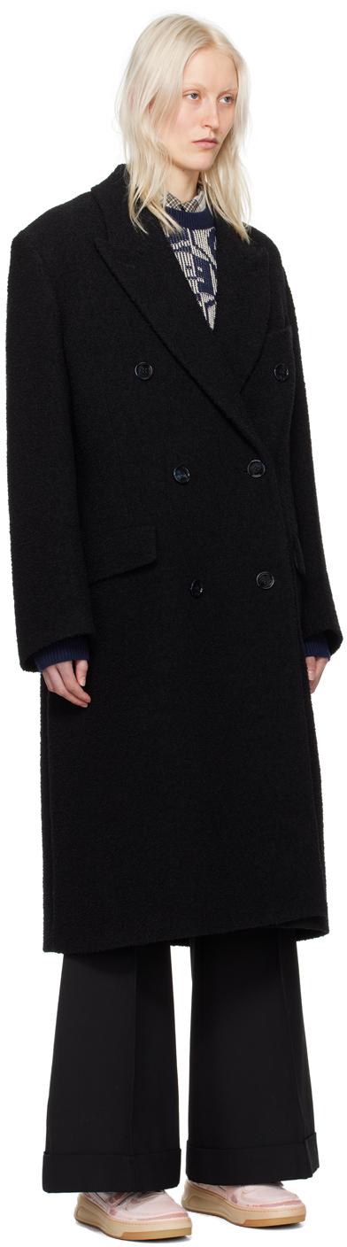 Acne Studios レディース ブラック ダブルブレスト コート コート Acne Studios レディース ブラック ダブルブレスト コート コート