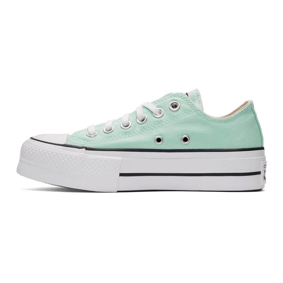 Converse All Star Lift Ox Womens Ocean Mint Trainers in Green | Lyst