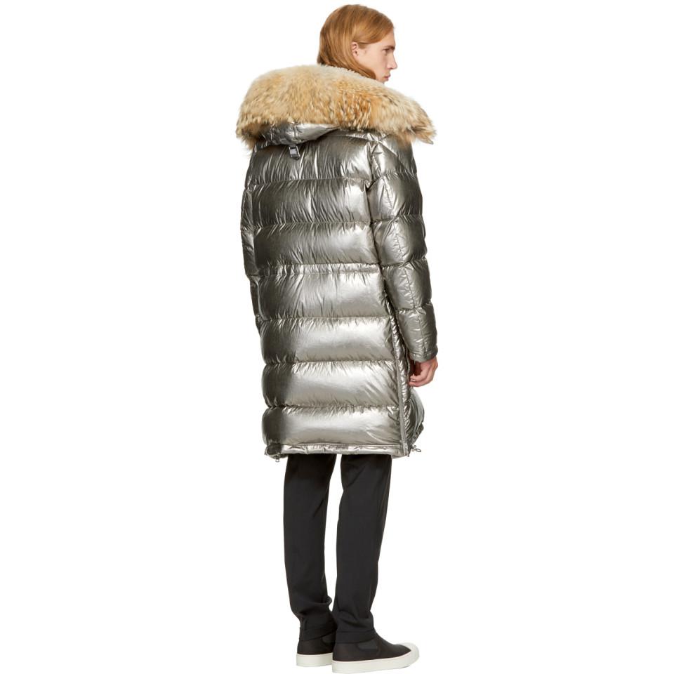 silver moncler down jacket