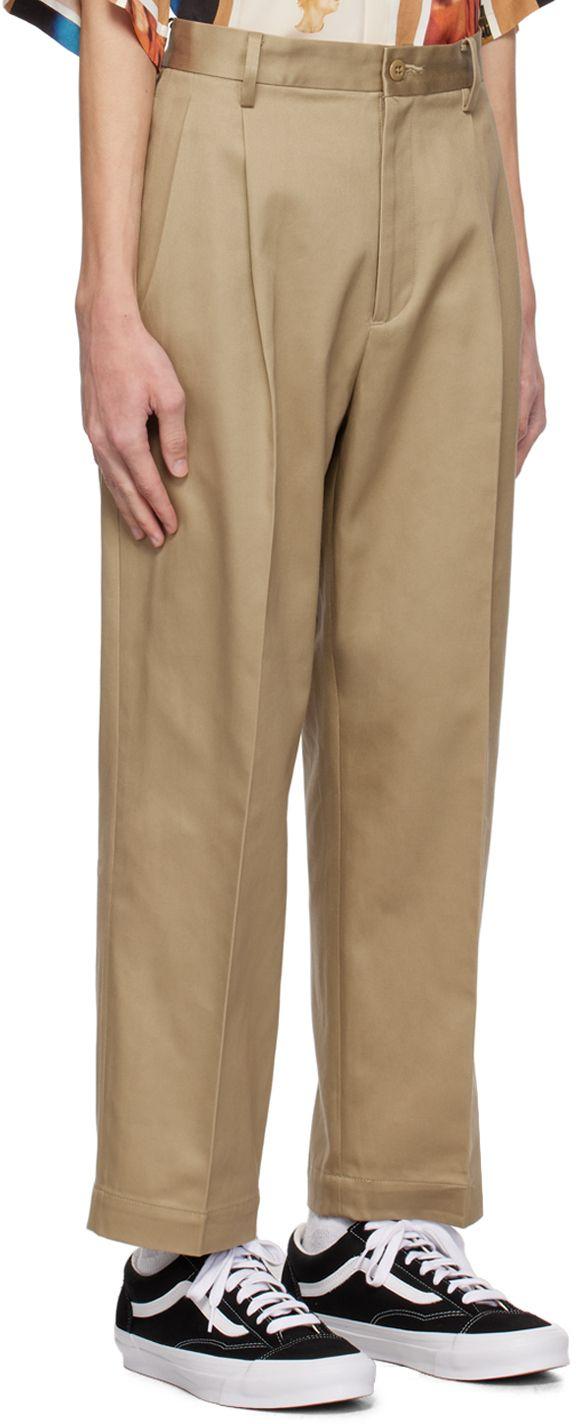 Wacko Maria Pleated Trousers in Natural for Men | Lyst