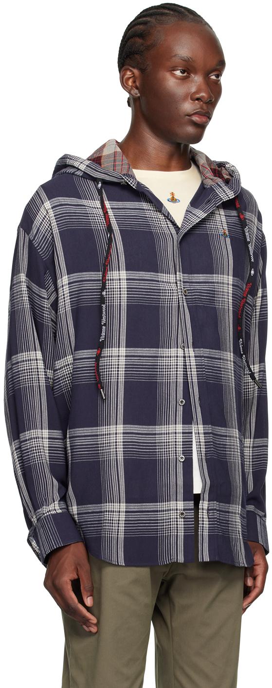 Vivienne Westwood Rib Hoodie Shirt in Blue for Men | Lyst UK