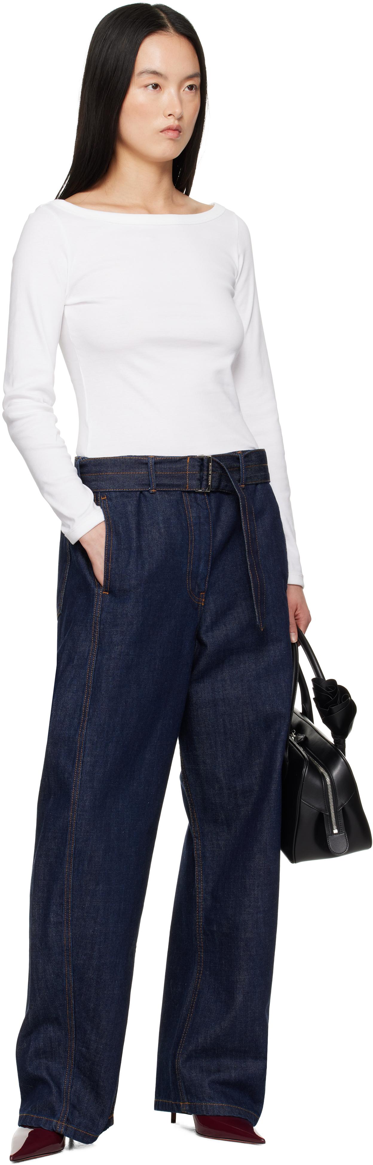 【関税込み】Magda Butrym ブルー Belted Loose Leg ジーンズ 25415481_57480088_600.jpg