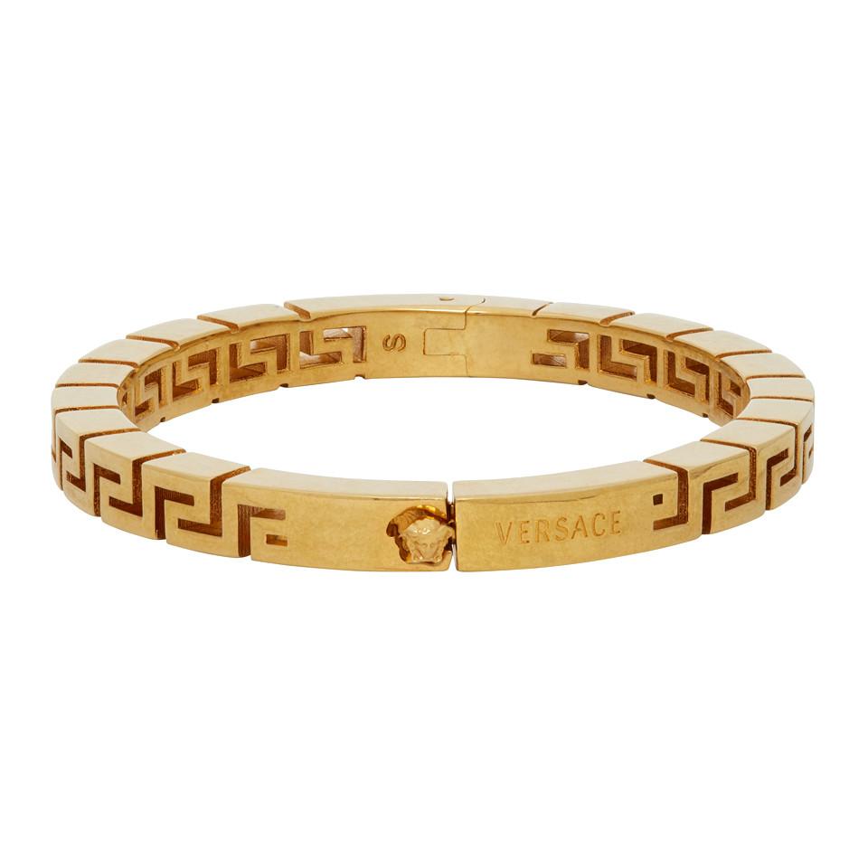 Versace Greca Logo Bangle in Gold (Metallic) - Save 19% - Lyst