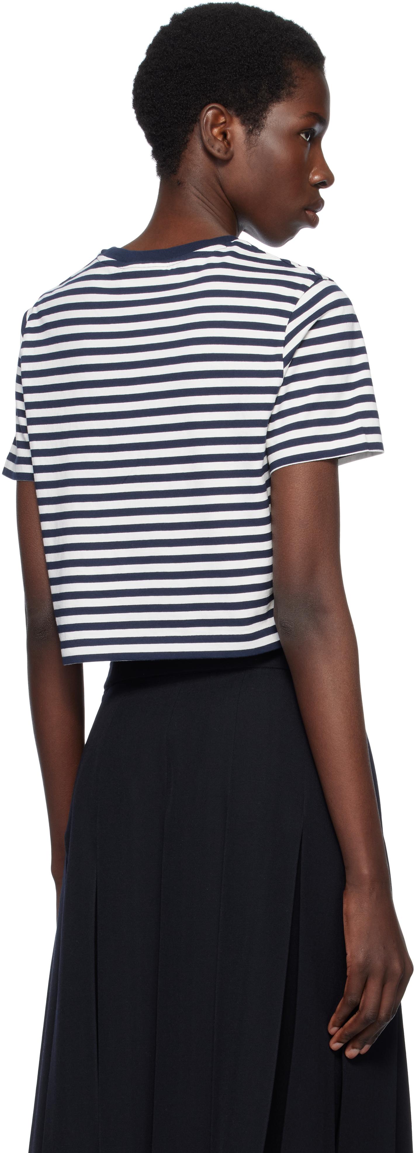 MAISON KITSUNE｜ (BOLD FOX HEAD PATCH MULTI STRIPES BABY BOLD FOX HEAD PATCH MULTI STRIPES BABY TEE-SHIRT | Maison
