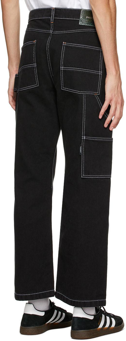 Rassvet (PACCBET) Denim Black Contrast Stitch Work Jeans for Men - Lyst