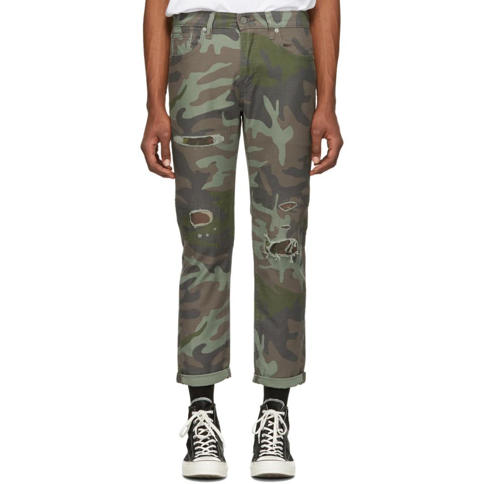 Levi's Green And Brown Camo Hi-ball Roll Jeans for Men | Lyst