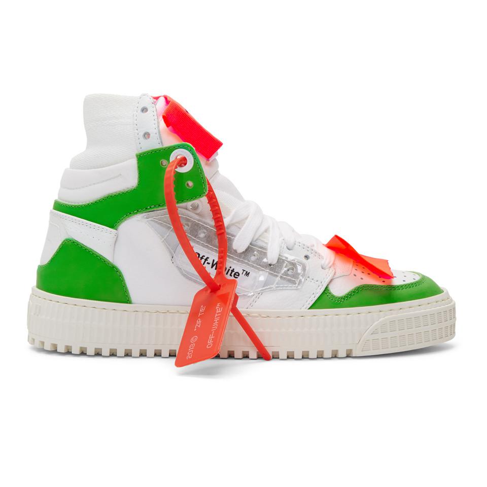 green off white shoes