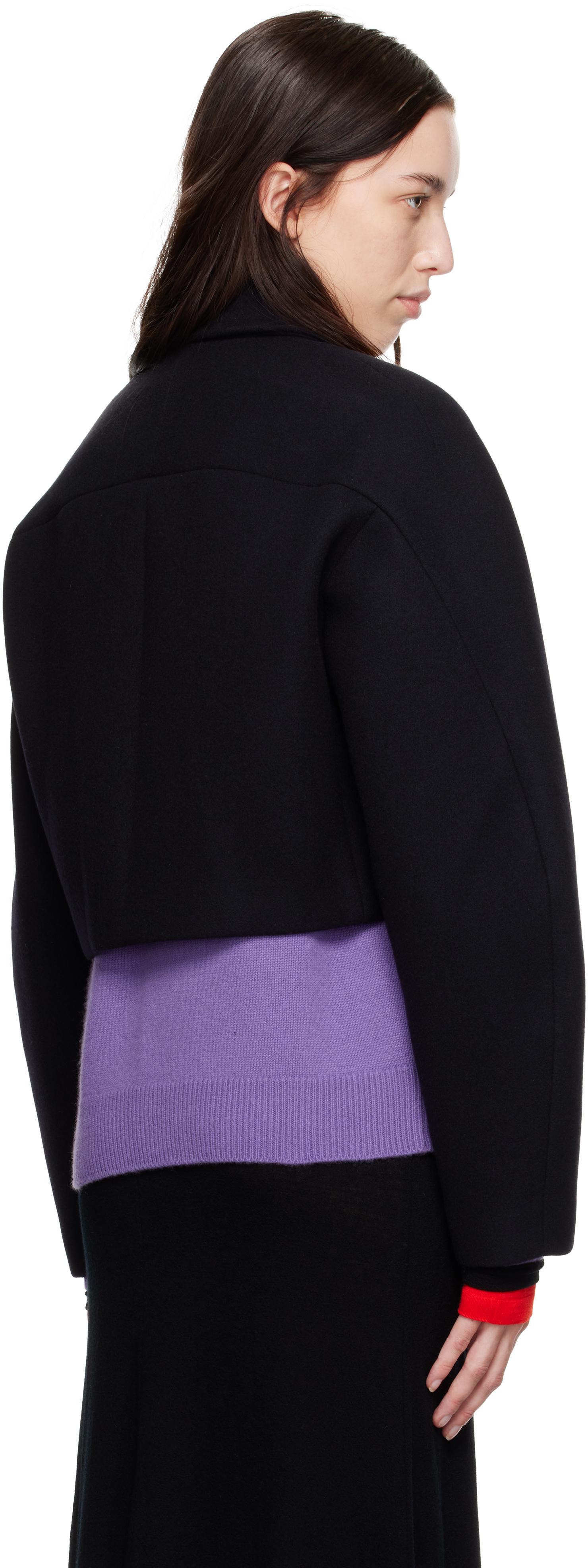 AURALEE Sponge Wool Melton Short Jacket in Black | Lyst