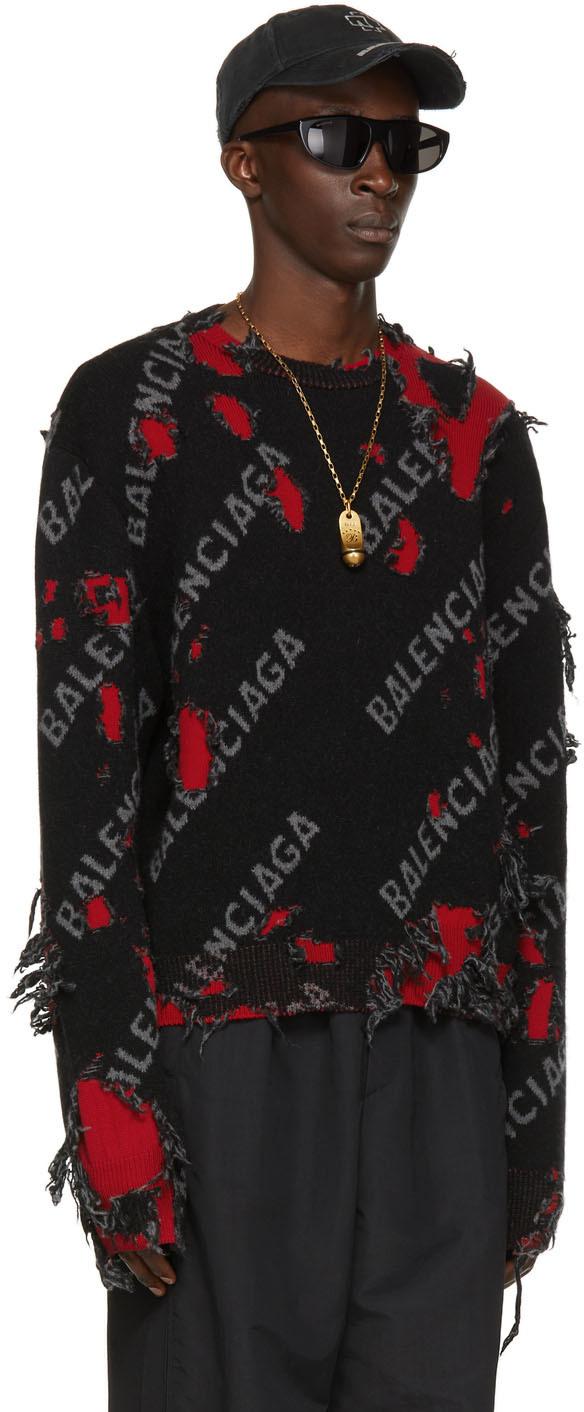Balenciaga Wool Small Destroyed Sweater 