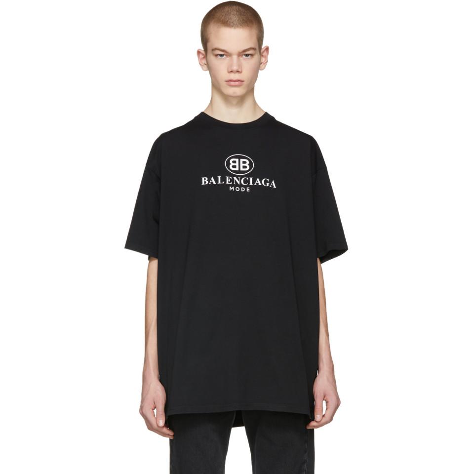 Balenciaga Cotton Black Bb Mode T-shirt for Men - Lyst