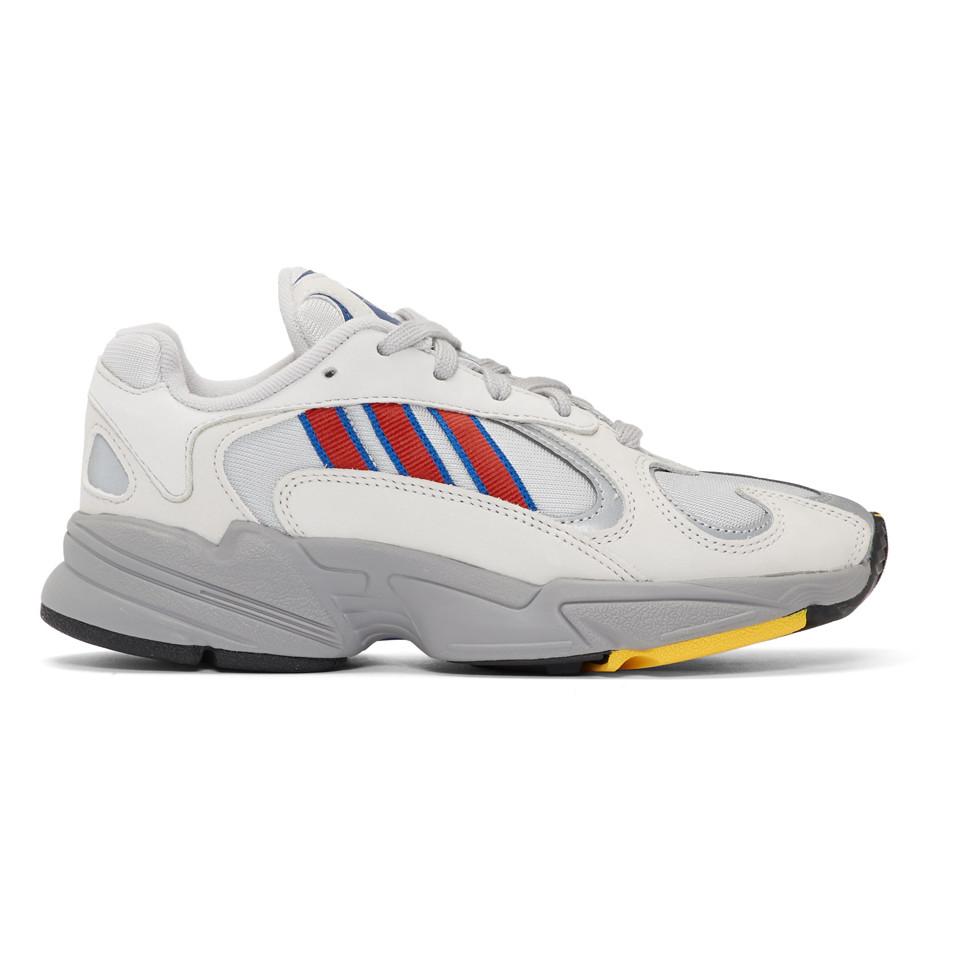 adidas Originals Rubber Grey And Red Yung-1 Sneakers in Gray - Lyst
