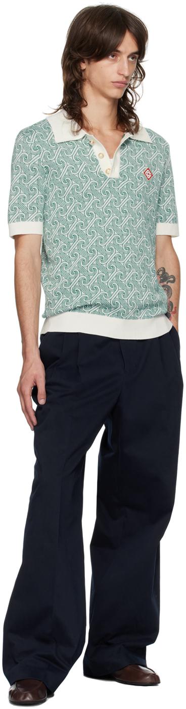 Casablanca モノグラム ニット ポロシャツ Casablanca モノグラム ポロシャツ | ブラック | FARFETCH JP