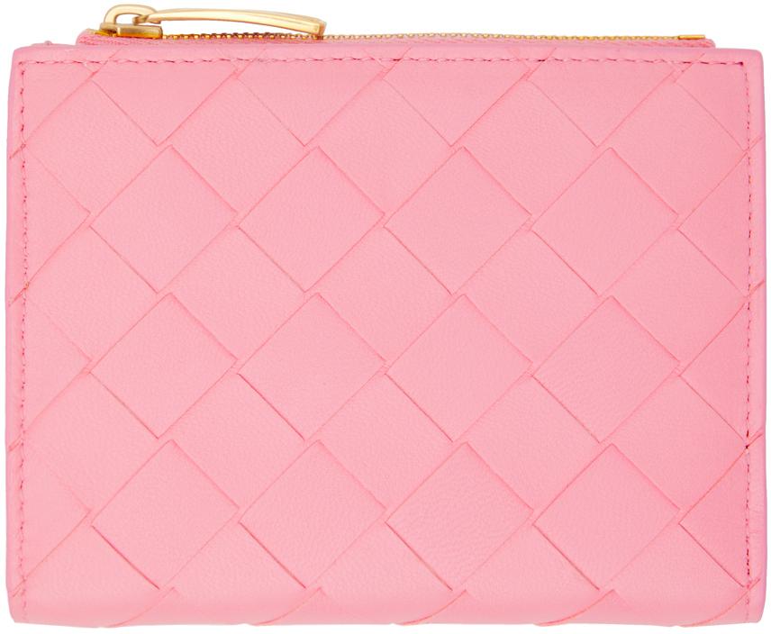 ボッテガヴェネタカセットスモール 二つ折りウォレットピンク BOTTEGA VENETA(ボッテガヴェネタ) カセット スモール二つ折り