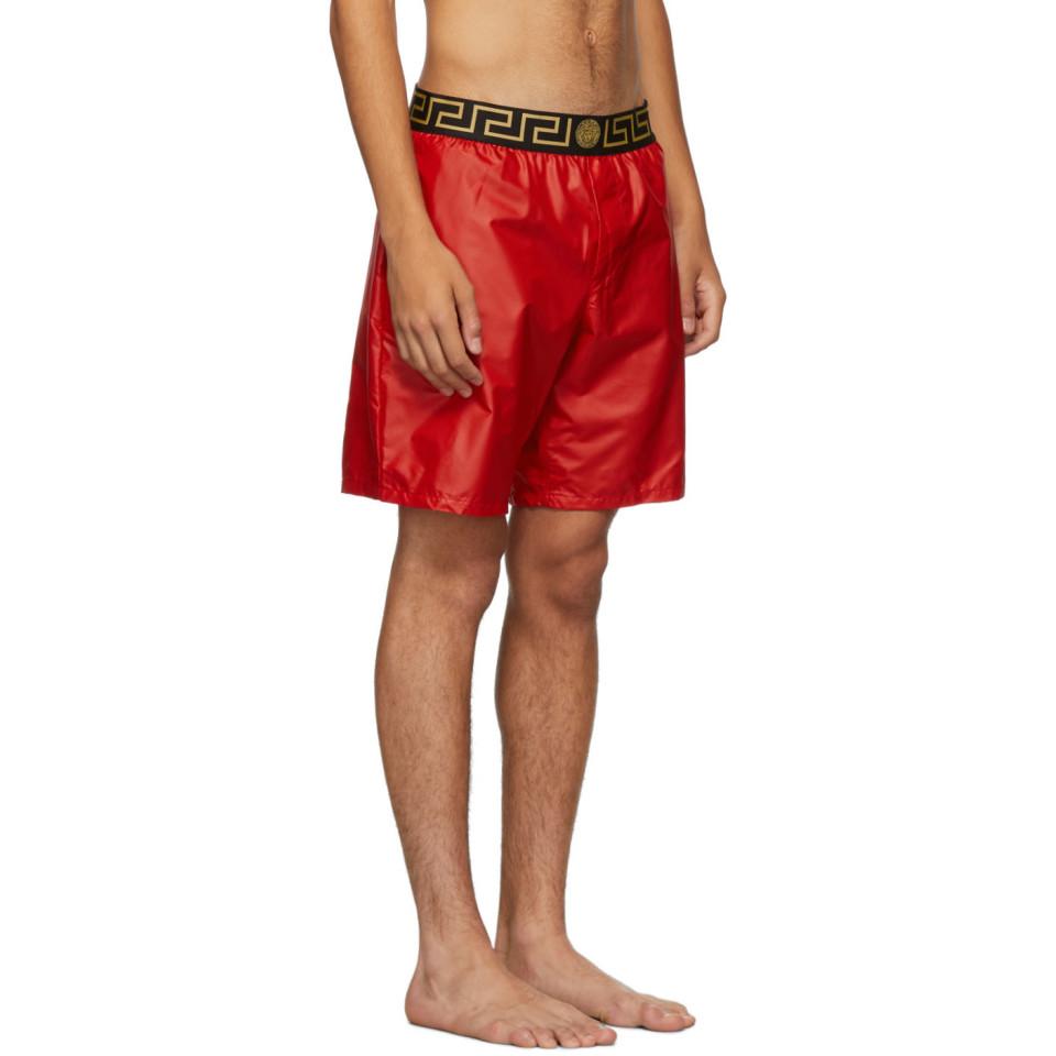 versace red swim shorts