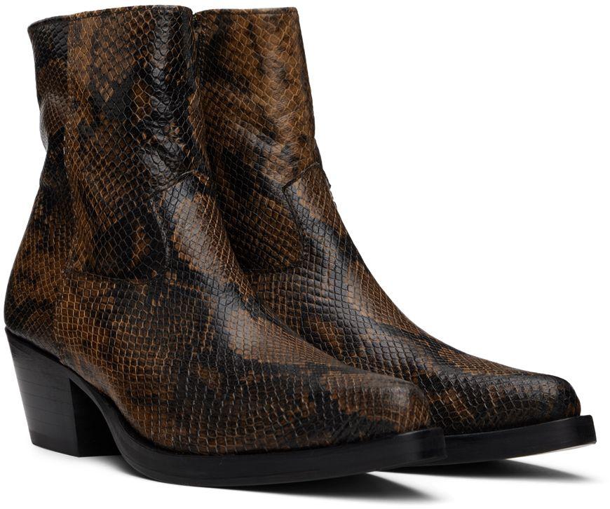 Ernest W. Baker Brown Snake Western Boots in Black for Men | Lyst