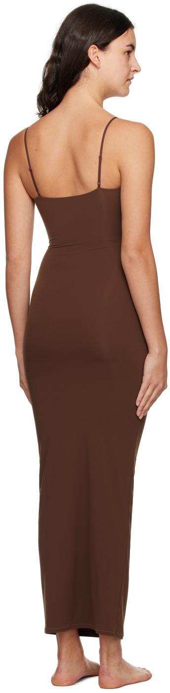 Skims Brown Fits Everybody Long Slip Maxi Dress in Black | Lyst Skims Brown Fits Everybody Long Slip Maxi Dress in Black | Lyst