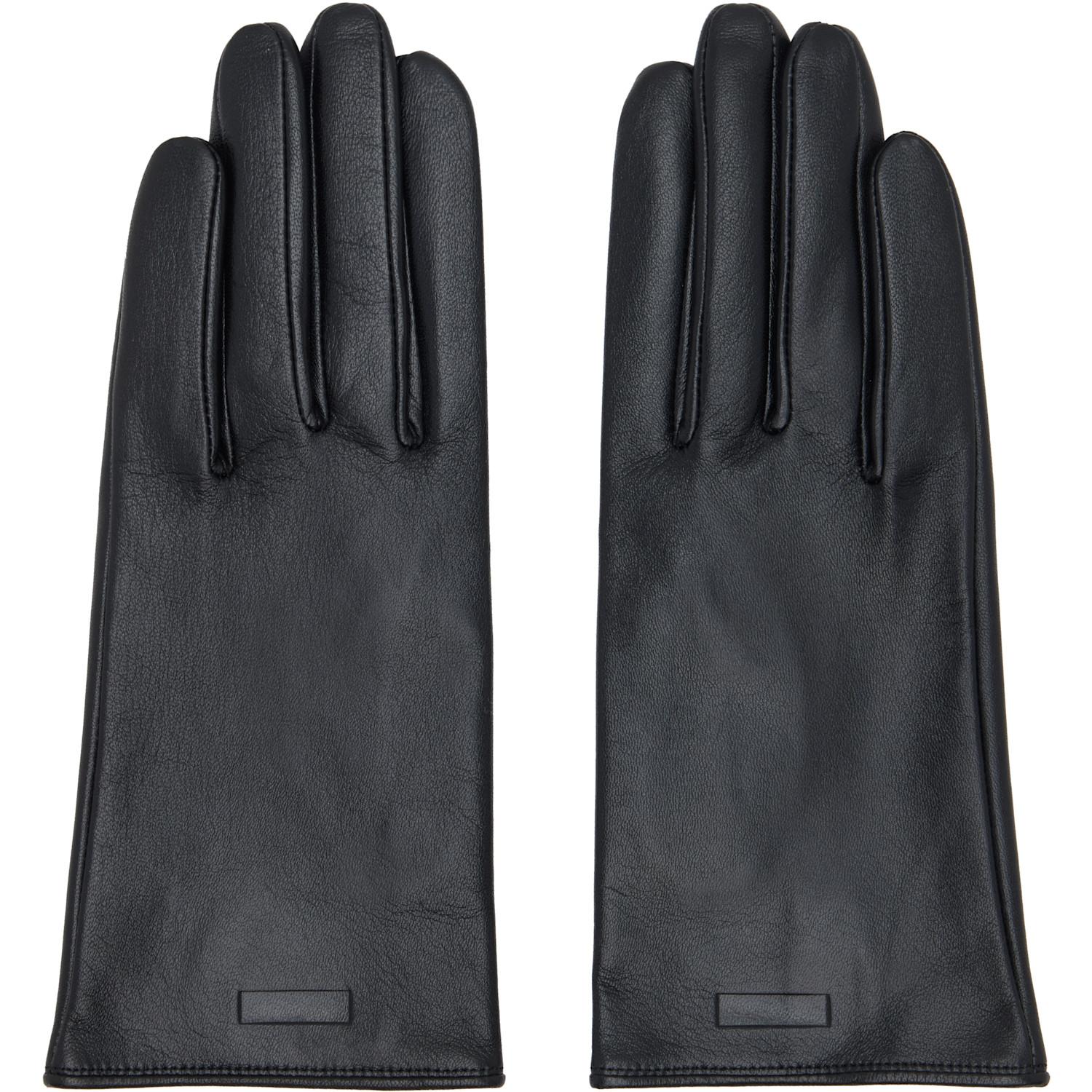 Ssstein Leather Gloves in Black for Men | Lyst