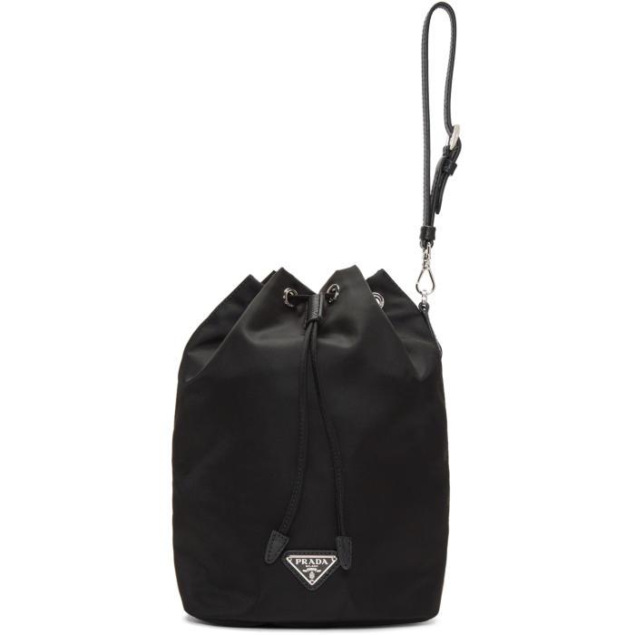 prada black fabric bucket bags - Nylon - PRADA - Pouch - Hand