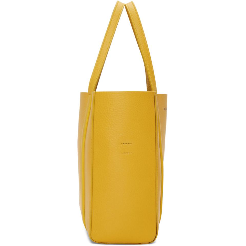 Balenciaga Leather Yellow Xxs Everyday Tote - Lyst