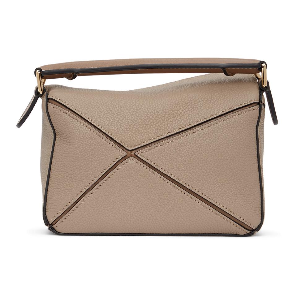 Loewe Leather Taupe Mini Puzzle Bag in Sand/m (Natural) - Lyst