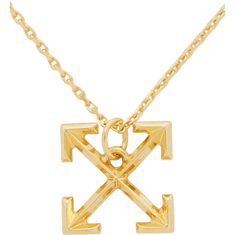 Off-White c/o Virgil Abloh logo Pavè Necklace in Metallic