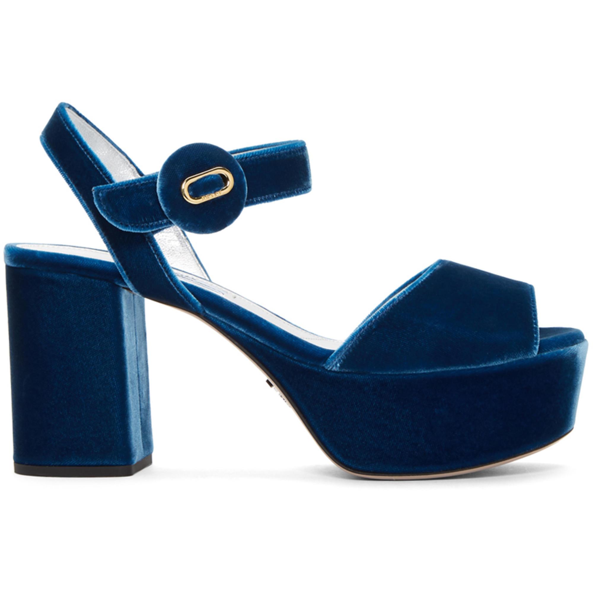 blue velvet heels
