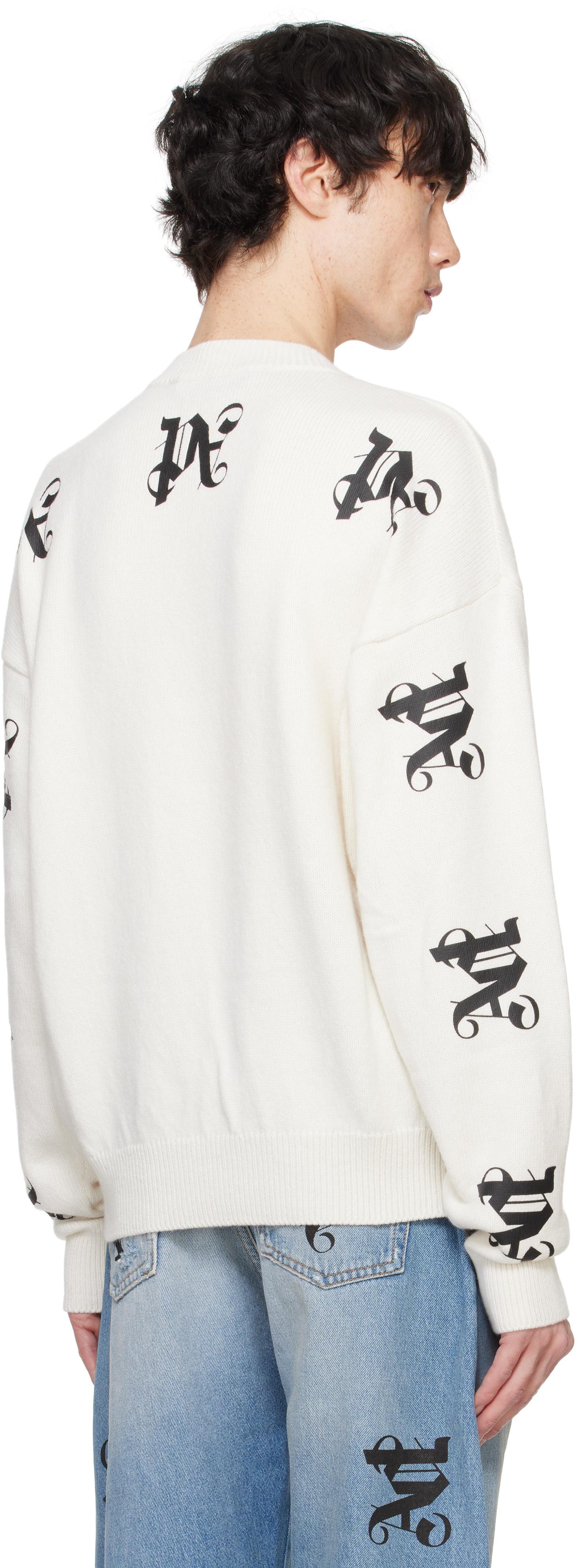 Palm Angels メンズ ホワイト Series モノグラム セーター セーター 